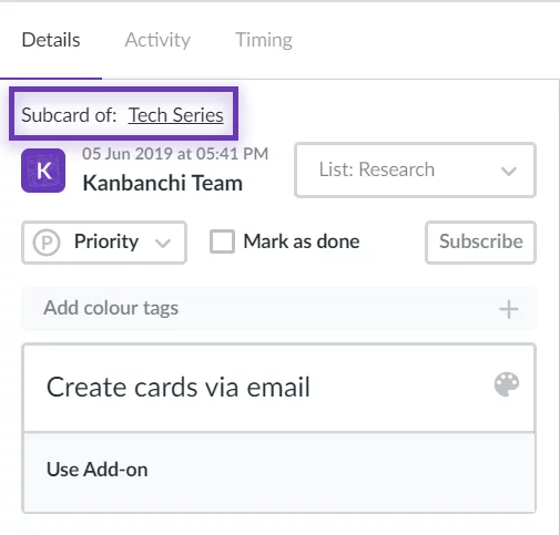 Subcard Kanbanchi