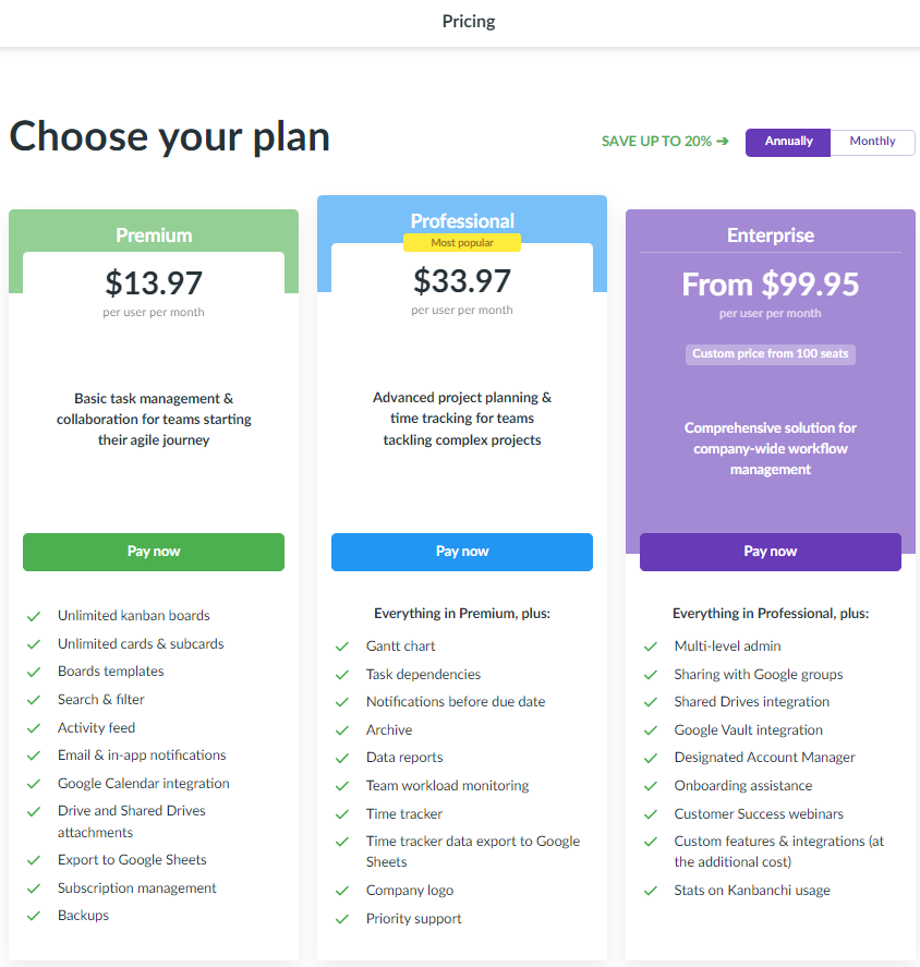 kanbanchi-pricing