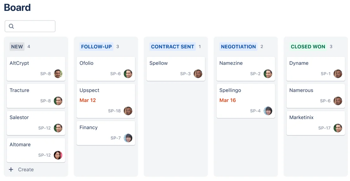 Jira task management software dashboard screenshot