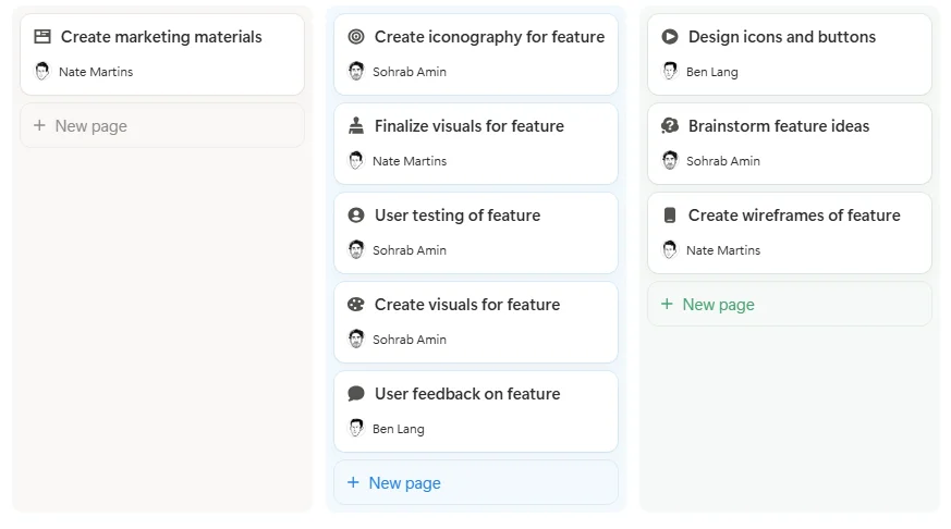Notion task management software dashboard screenshot