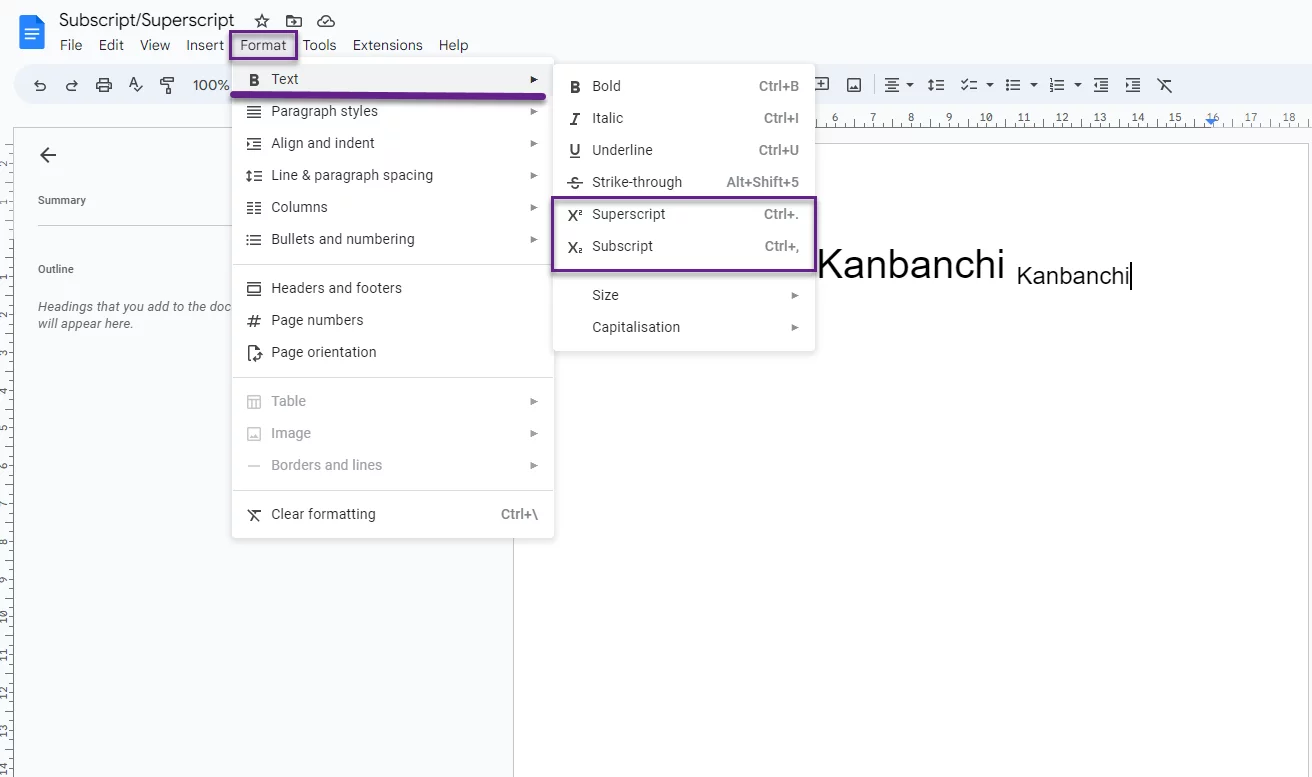 subscript-superscript-in-google-docs