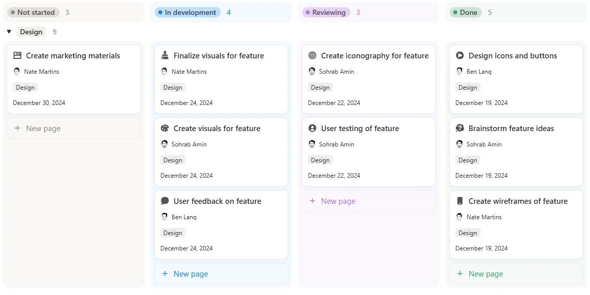 Notion interface with collaborative pages and databases Notion shared workspace for team documents and project planning