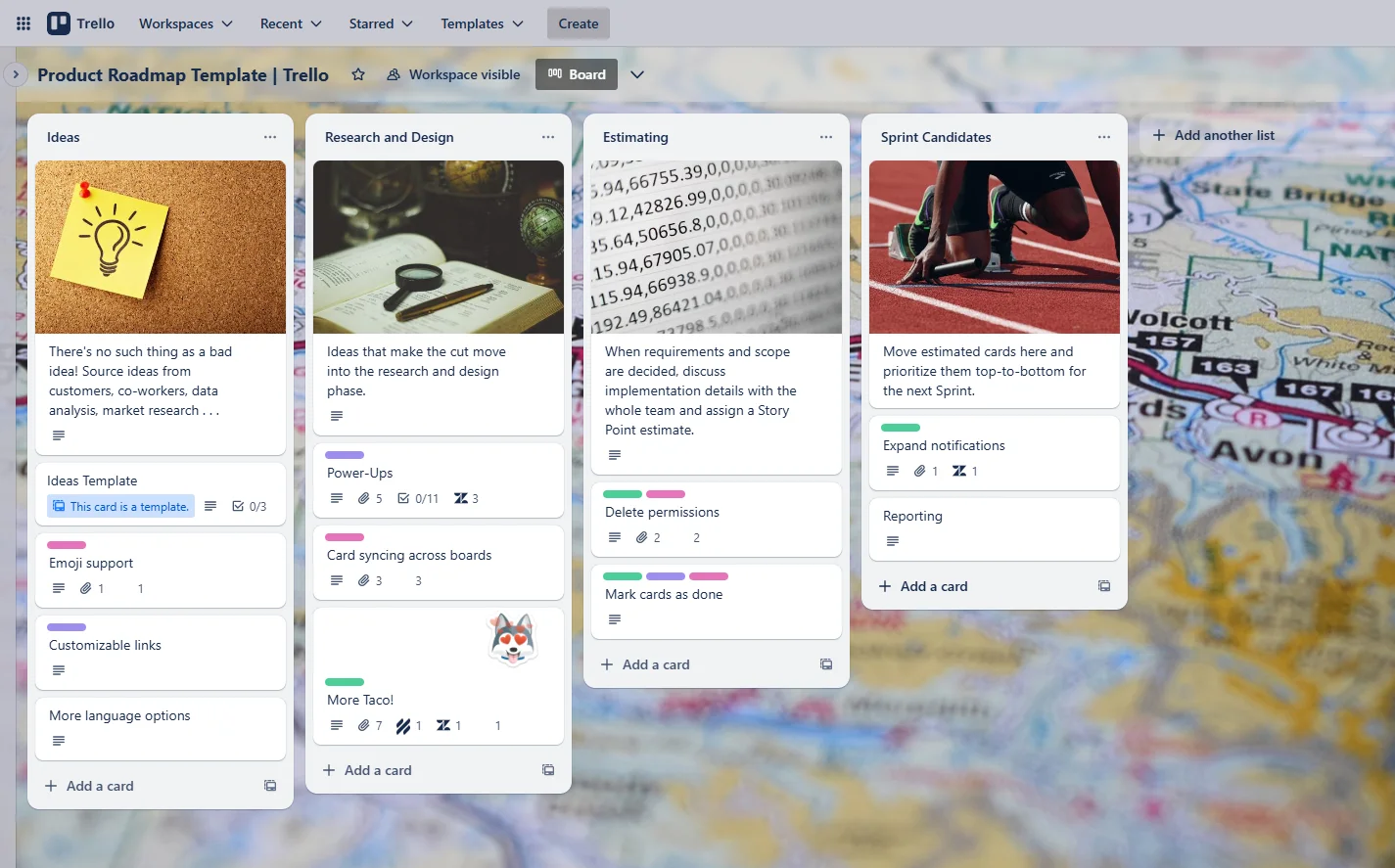 Trello Product Roadmap Template