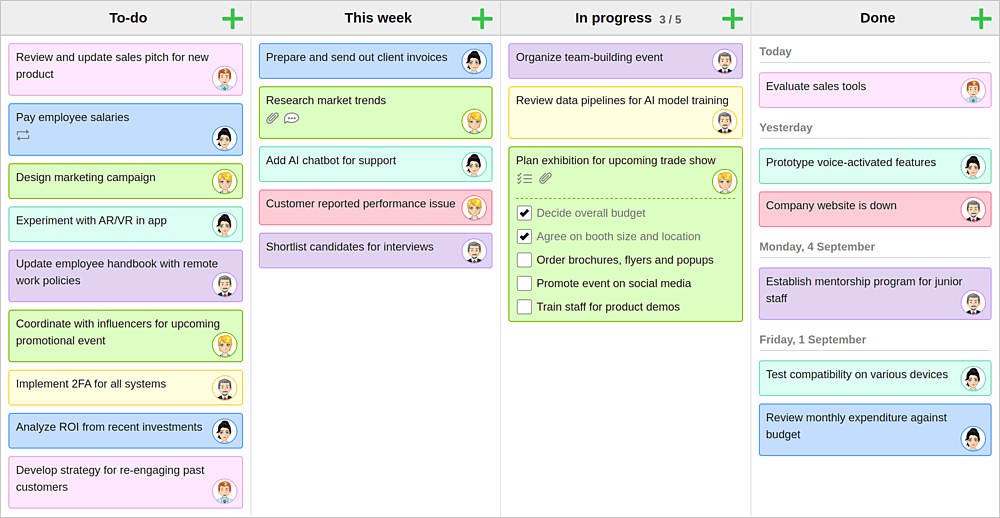 Screenshot of KanbanFlow interface KanbanFlow kanban software