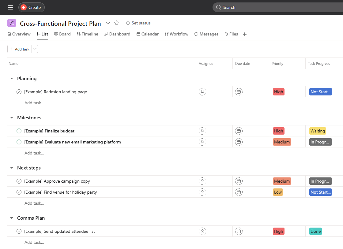 Asana project management tool for Google Workspace