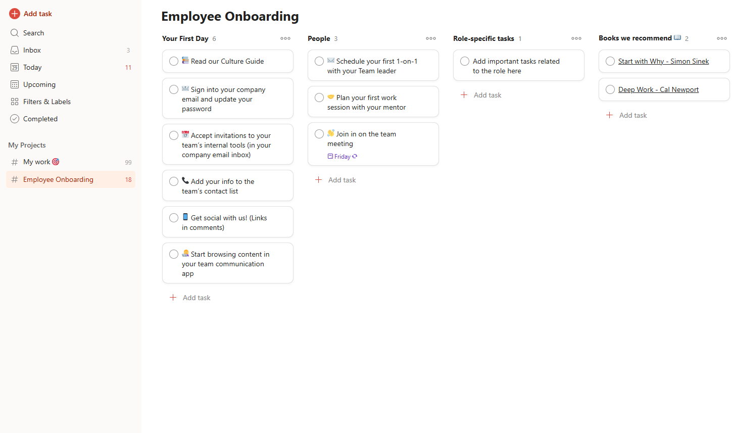 Todoist UI for cross-platform task management Todoist user interface on desktop