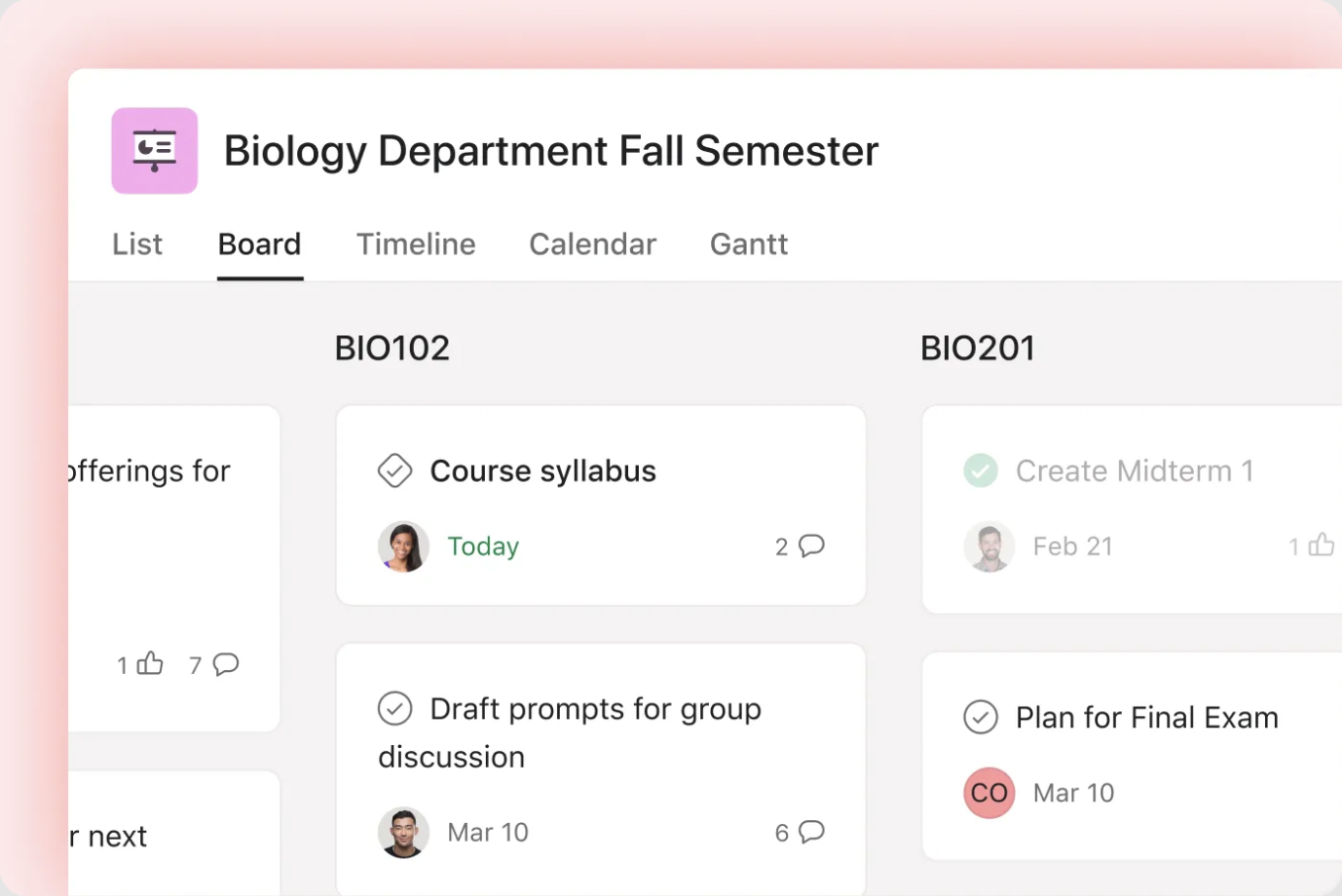 Example of school-wide project management in Asana