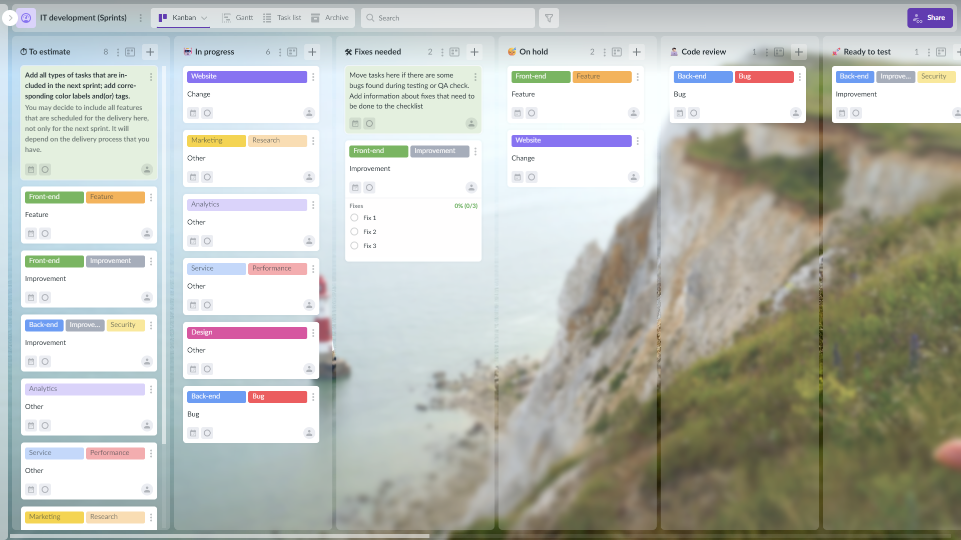 Kanbanchi project management tool interface