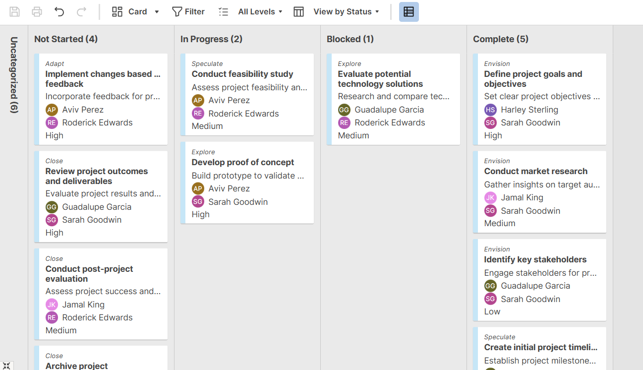 Smartsheet spreadsheet-style project management view