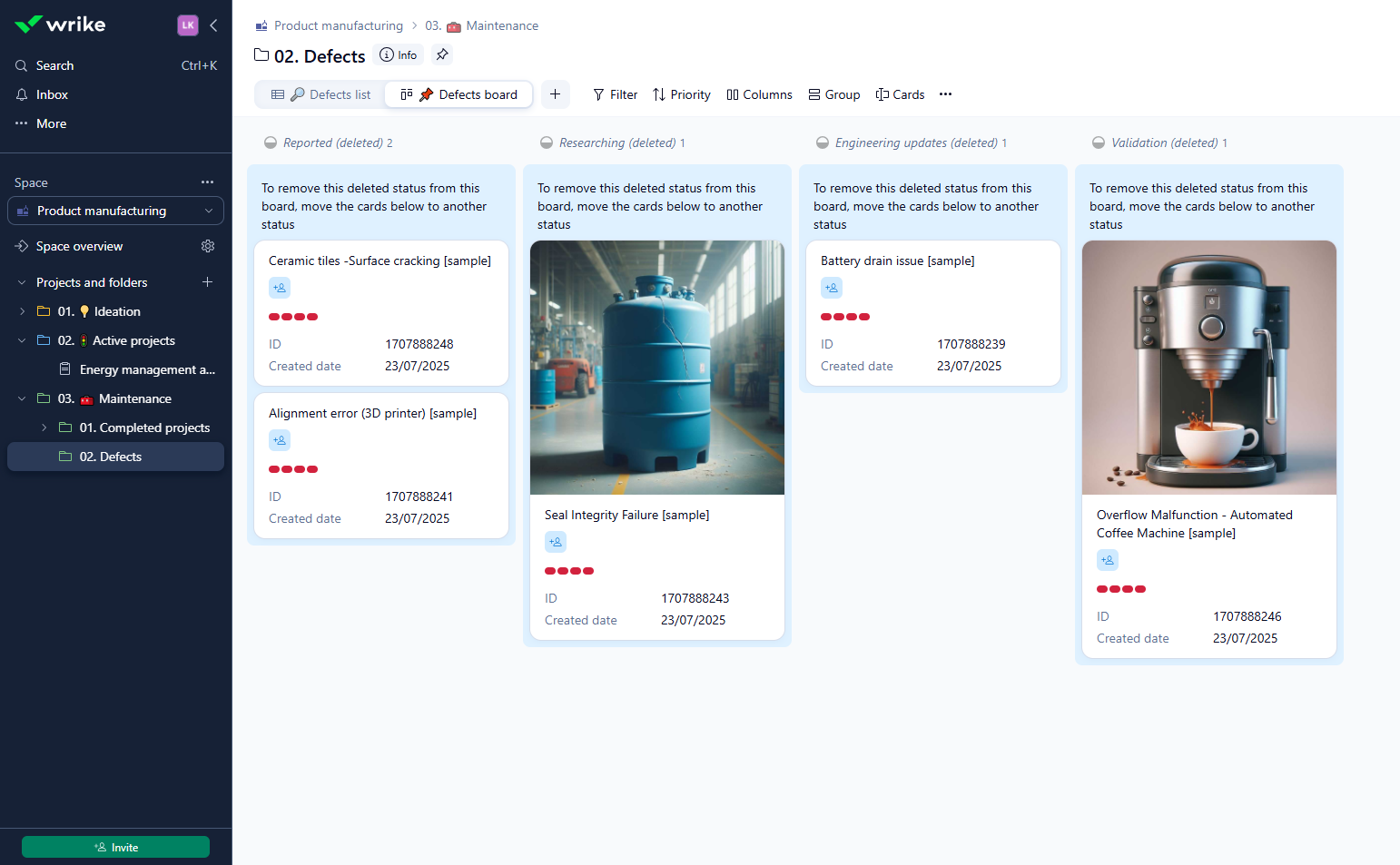 Wrike project dashboard with task collaboration tools
