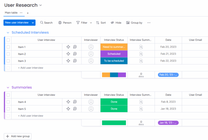 Monday project dashboard with colorful visual boards