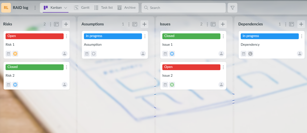 How to Create a RAID Log for Project Management RAID log template example with risks, assumptions, issues, and dependencies columns