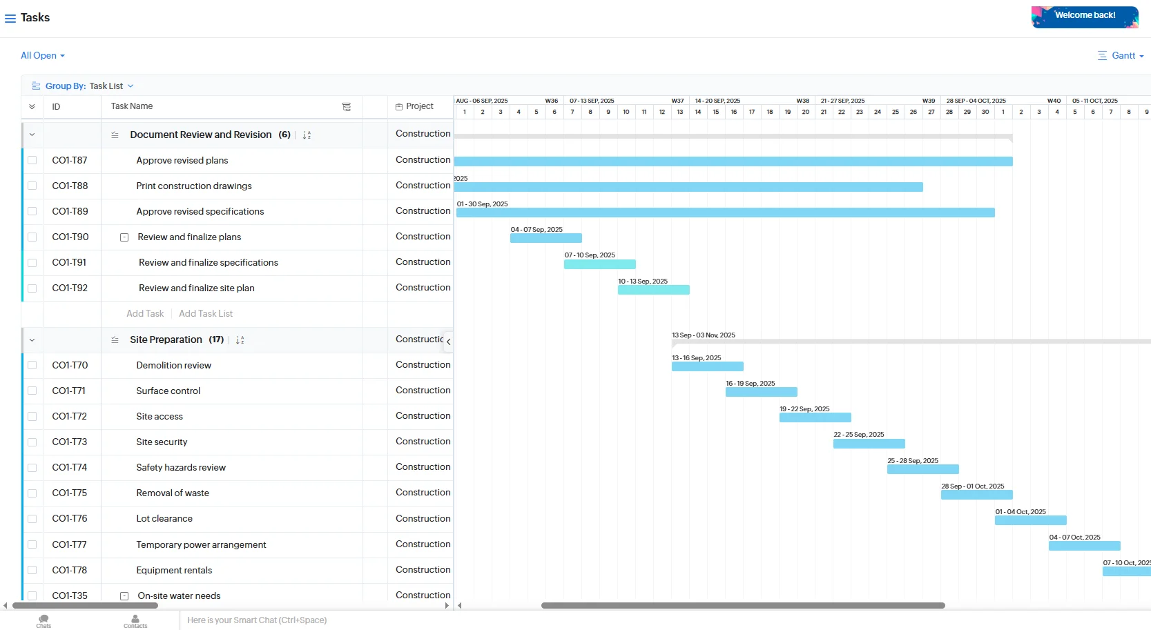 Zoho Projects as a Flow alternative within the Zoho ecosystem Zoho Projects interface with CRM and Desk