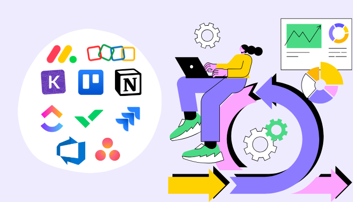 Collection of leading scrum and agile project management tool logos