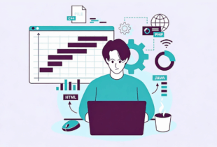 Project management Gantt chart used in agile and software development teams