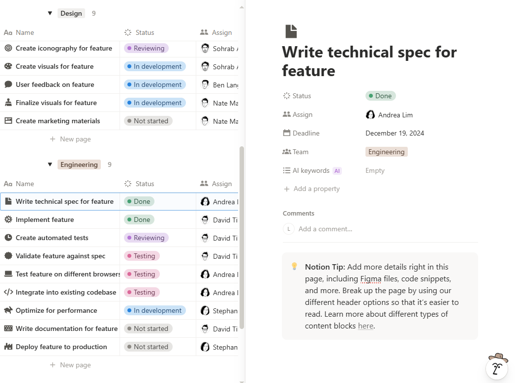 Notion as an Effective Project Management Software for Remote Teams Notion workspace used by remote teams for project management and team collaboration.