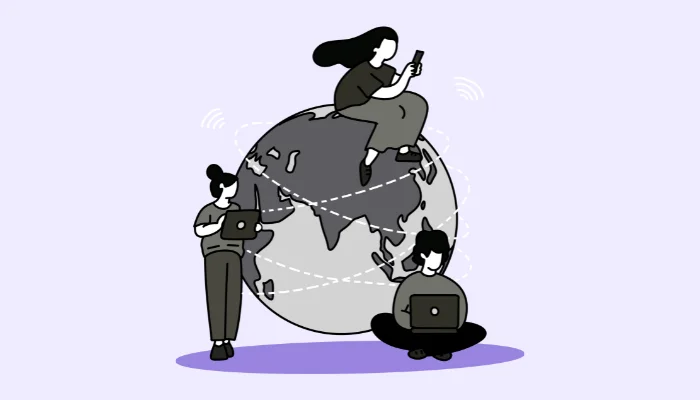 Project Management Software for Remote Teams Abstract vector representing project management software for remote teams