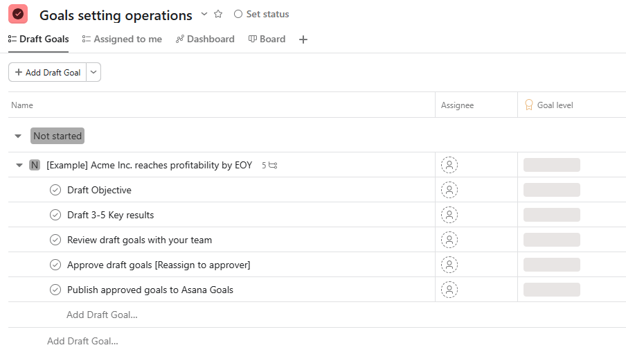 Asana project management board interface - Basecamp alternative