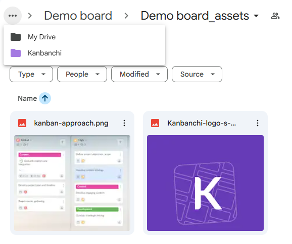 Kanbanchi Creative Workflow Management Software Integrated with Google Drive Kanbanchi creative workflow management software in Google Drive interface showing project boards and stored assets