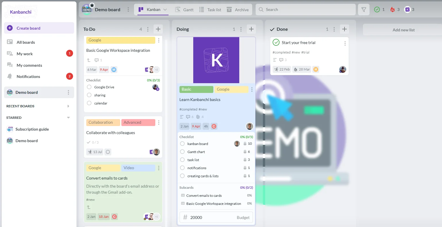 Kanbanchi kanban board for task management