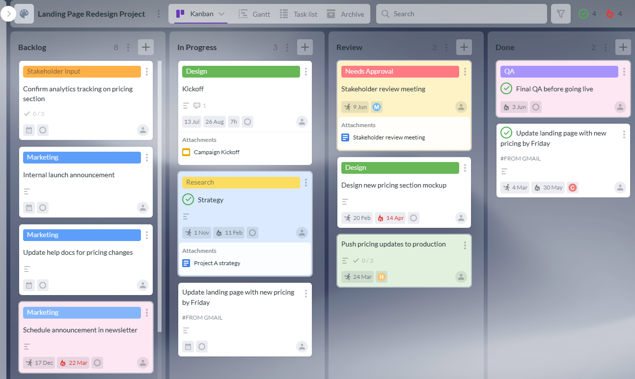 Kanbanchi Kanban Board Example for Small Business Project Management Kanbanchi interface displaying project tracking, task assignments, and progress for small business use