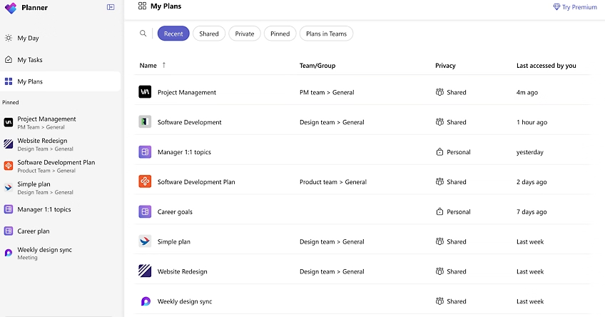 Microsoft Planner board organizing team tasks, priorities, and schedules in project management tools and software