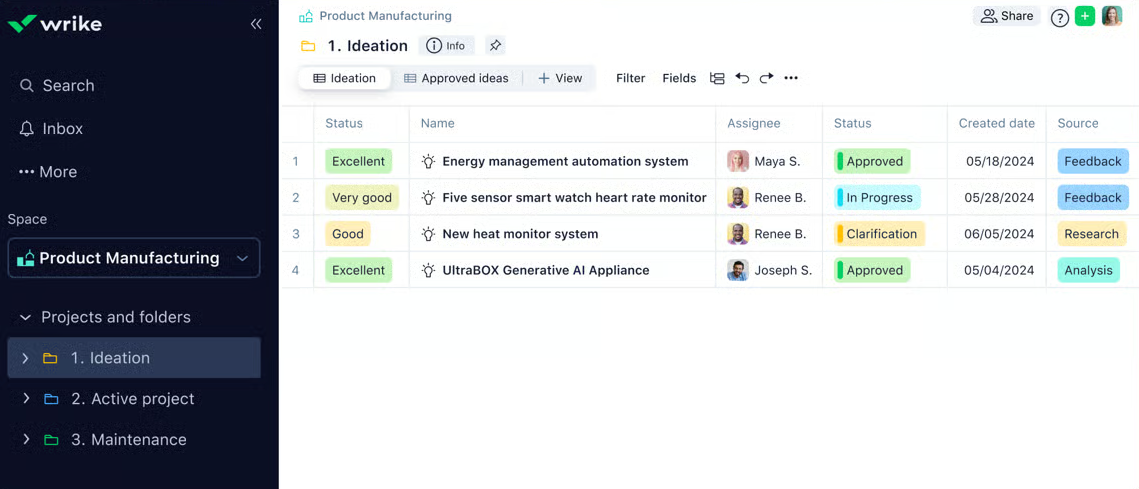 Wrike workspace showing task management, timelines, and collaboration in project management tools and software