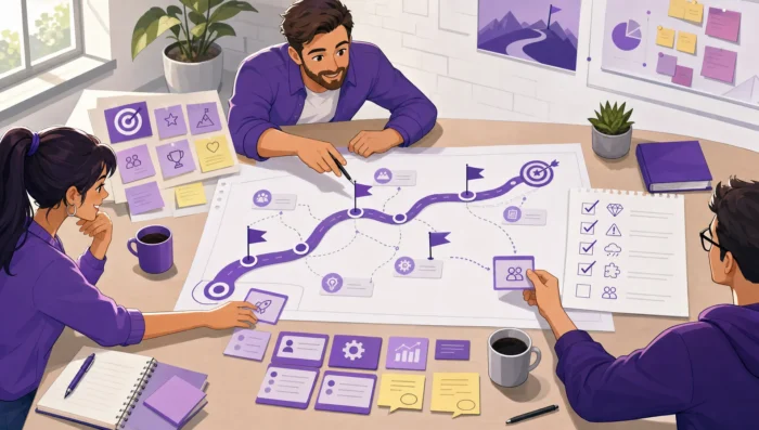 A team during the project planning