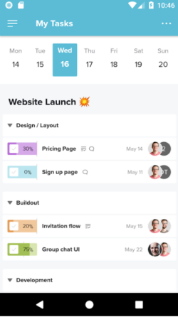 TeamGantt Mobile App Interface – Project Management on Smartphone | Kanbanchi vs TeamGantt TeamGantt mobile app interface showing project schedules, tasks, and Gantt chart views on a smartphone.