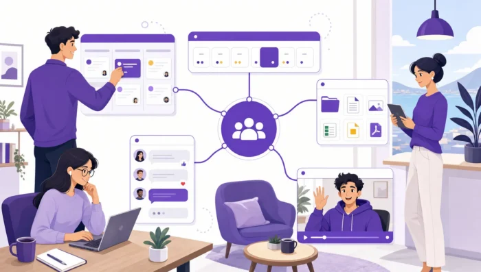 Best Productivity Apps for Remote Teams in 2026 - Main Image A remote team working together using modern productivity and collaboration apps