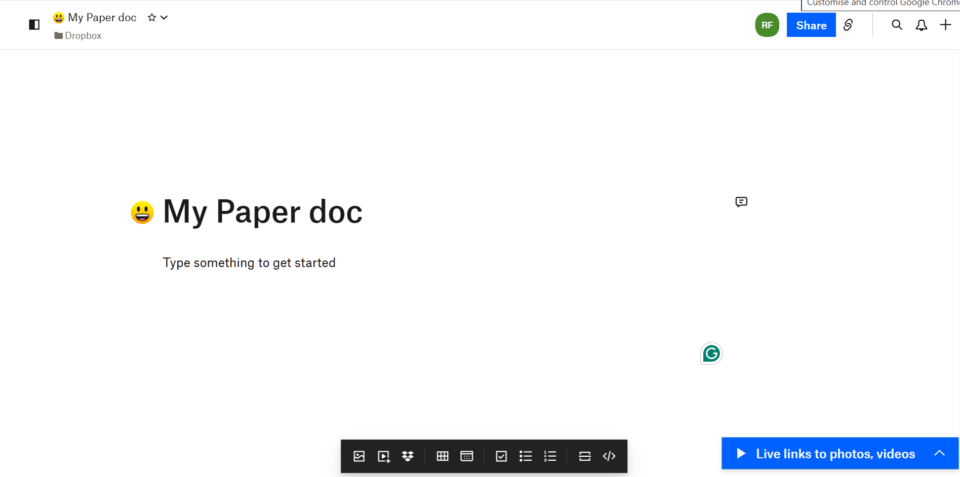 Kanbanchi vs Dropbox: Dropbox Paper Document Dropbox Paper document for creating and organizing project content