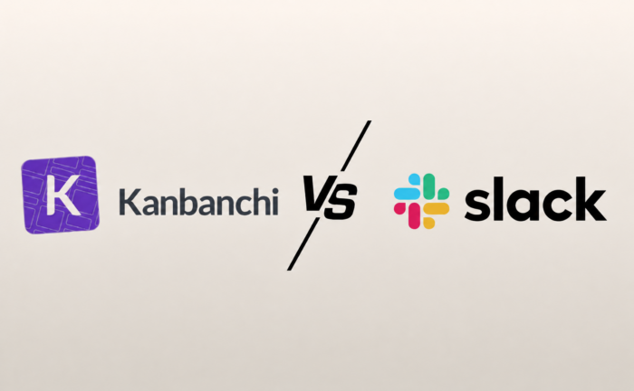 Kanbanchi vs Slack: Project Management and Team Collaboration Tools Kanbanchi vs Slack comparison graphic showing the Kanbanchi and Slack logos with a “VS” symbol between them