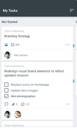 Microsoft Planner mobile interface showing tasks and project management features on a smartphone