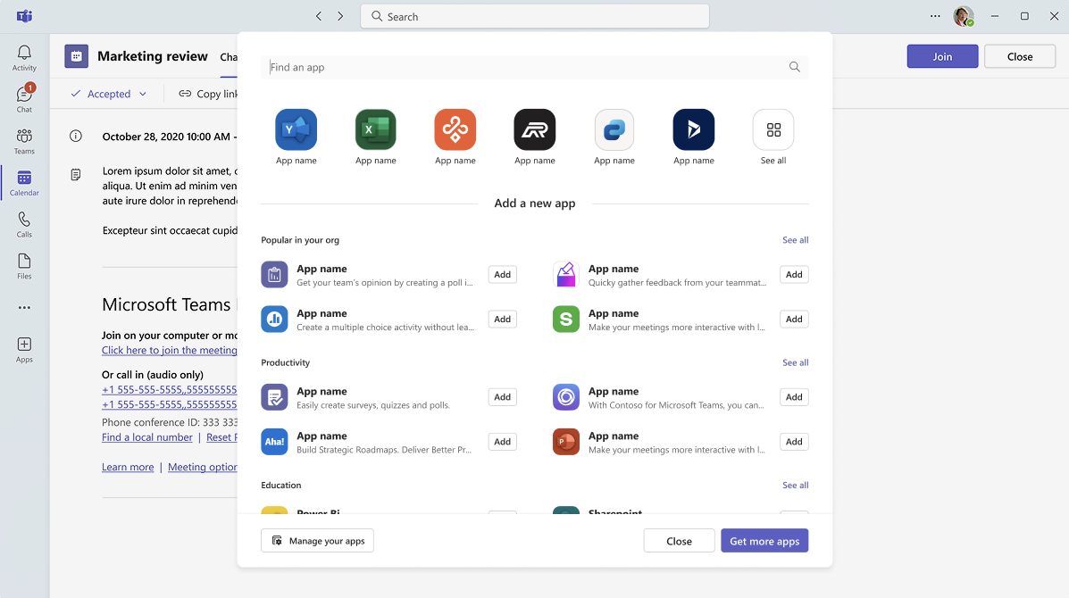 Microsoft Teams interface