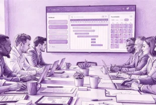 A sketch of a team meeting