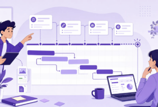 Product team looking at the Gantt chart