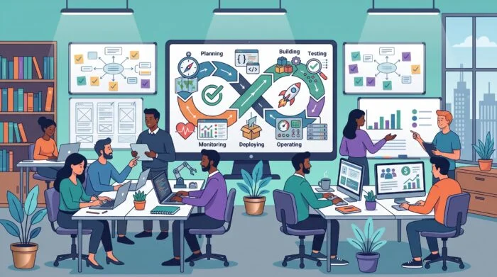 An offfice of the professional software development team