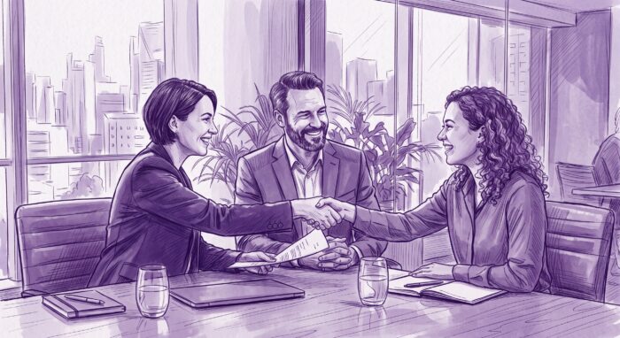 hiring-new-employee Two managers hiring new employee