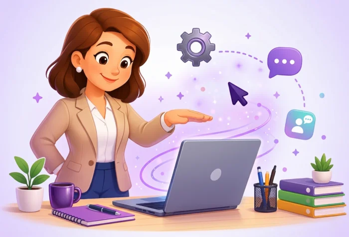 productivity-apps-for-nonprofits-main-image A woman with a laptop